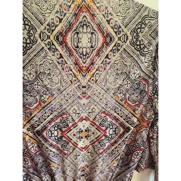 Eight Sixty Womens Bell Sleeve Cream Multicolor Lined Dress Multi Pattern Size M - Picture 8 of 12